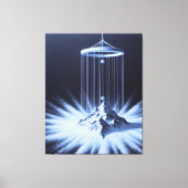 Zwart-witte slinger stretched canvas print (Voorkant)