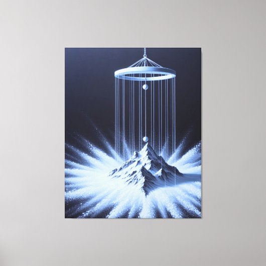 Zwart-witte slinger stretched canvas print (Voorkant)