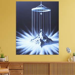 Zwart-witte slinger stretched canvas print
