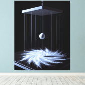 Zwart-witte slinger stretched canvas print (Insitu (Houten vloer))