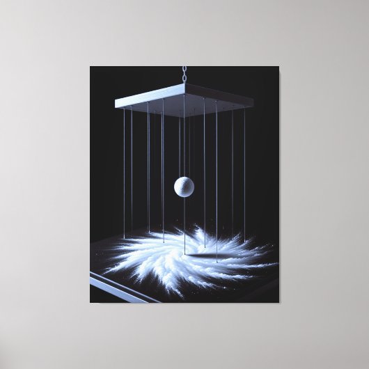 Zwart-witte slinger stretched canvas print (Voorkant)