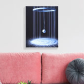 Zwart-witte slinger stretched canvas print (Insitu (Woonkamer))