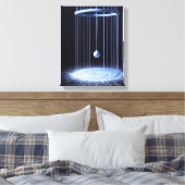 Zwart-witte slinger stretched canvas print (Insitu (Slaapkamer))