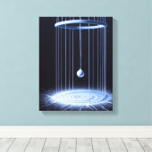 Zwart-witte slinger stretched canvas print (Insitu (Houten vloer))