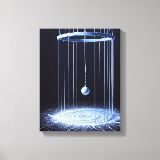 Zwart-witte slinger stretched canvas print (Voorkant)