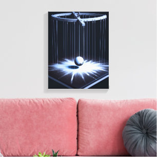 Zwart-witte slinger stretched canvas print