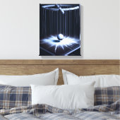 Zwart-witte slinger stretched canvas print (Insitu (Slaapkamer))
