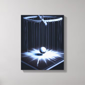 Zwart-witte slinger stretched canvas print (Voorkant)