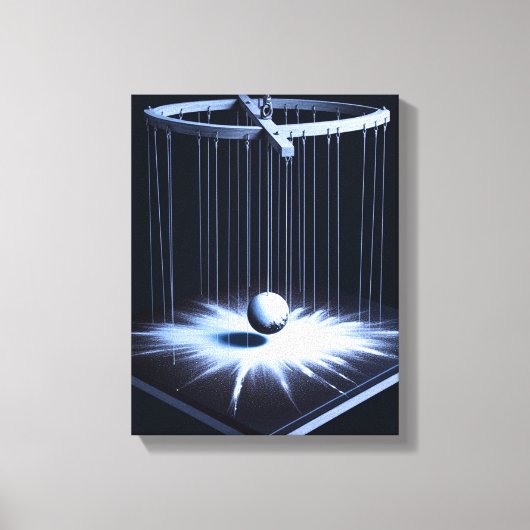 Zwart-witte slinger stretched canvas print (Voorkant)