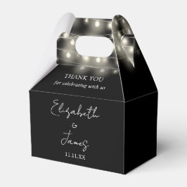 Zwart-Witte Slingerlichten Trouw Dankjewel Bedankdoosjes