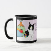 Zwart Witte Smoking Grappige Kat Mok (Links)