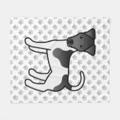 Zwart-witte Smooth Fox Terrier Cartoon Hond Fleece Deken (Voorkant (Horizontaal))