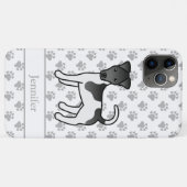 Zwart-witte Smooth Fox Terrier Hond & Naam Case-Mate iPhone Case (Achterkant (horizontaal))