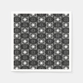 Zwart witte sneeuw ster feestelijk patroon feest p servet (Voorkant)