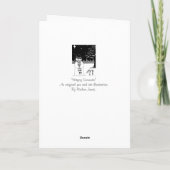 zwart-witte sneeuwman met sjaal voor Kerstmis Feestdagen Kaart (Achterkant)