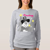 Zwart-witte sneeuwman t-shirt (Voorkant)