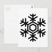 Zwart-witte sneeuwvlok briefkaart (Voorkant / Achterkant)