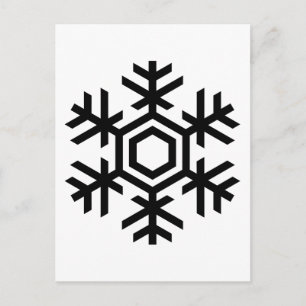 Zwart-witte sneeuwvlok briefkaart