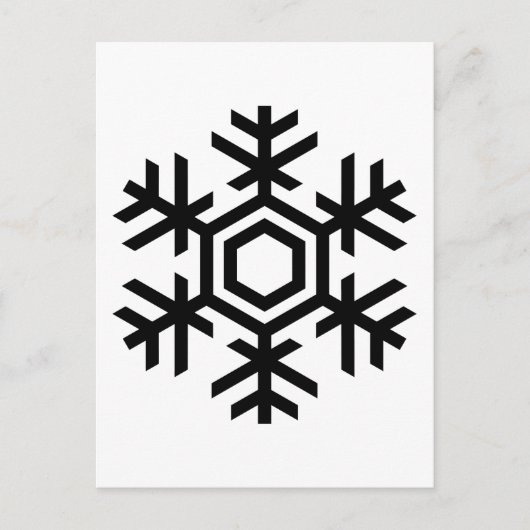 Zwart-witte sneeuwvlok briefkaart (Voorkant)