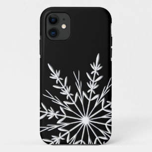 Zwart-witte sneeuwvlok iPhone 11 hoesje