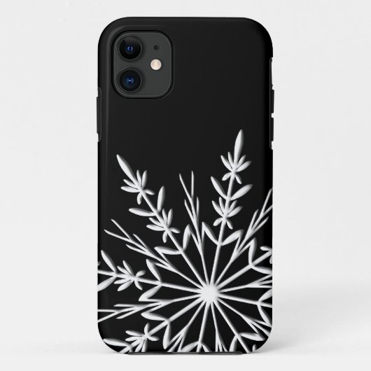 Zwart-witte sneeuwvlok Case-Mate iPhone case (Achterkant)