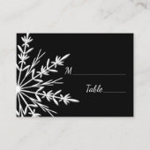 Zwart-Witte Sneeuwvlok-Herfst Bruiloft Plaatskaart Plaatskaartje (Voorkant)