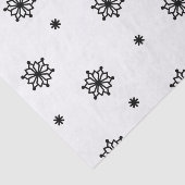 Zwart & Witte Sneeuwvlok Ontwerp Tissuepapier (Detail)
