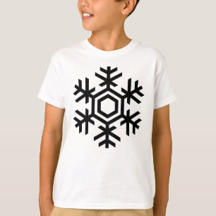 Zwart-witte sneeuwvlok t-shirt