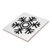 Zwart-witte sneeuwvlok tegeltje (Zijkant)