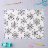 Zwart & Witte Sneeuwvlok Tissuepapier – Elegant  (Craft)