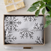 Zwart & Witte Sneeuwvlok Tissuepapier – Elegant  (Geschenk)