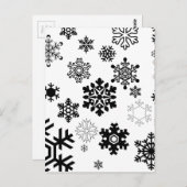 Zwart-witte sneeuwvlokken briefkaart (Voorkant / Achterkant)