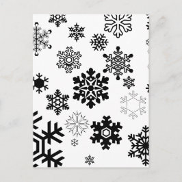 Zwart-witte sneeuwvlokken briefkaart