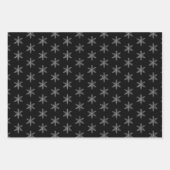 Zwart-witte sneeuwvlokken inpakpapier vel (Voorkant 2)