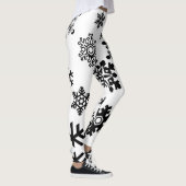 Zwart-witte sneeuwvlokken leggings (Rechts)