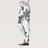 Zwart-witte sneeuwvlokken leggings (Links)