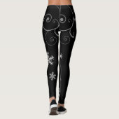 Zwart-witte sneeuwvlokken leggings (Achterkant)