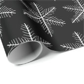 Zwart-witte sneeuwvlokken met de hand getekend cadeaupapier (Rol Hoek)