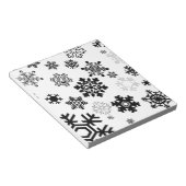Zwart-witte sneeuwvlokken notitieblok (Schuin)