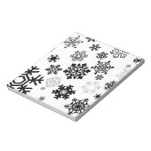 Zwart-witte sneeuwvlokken notitieblok (Linkerzijde)
