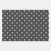 Zwart-witte sneeuwvlokken WrappingPapierbladSet Inpakpapier Vel (Voorkant 3)