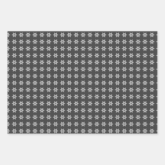 Zwart-witte sneeuwvlokken WrappingPapierbladSet Inpakpapier Vel (Voorkant 2)