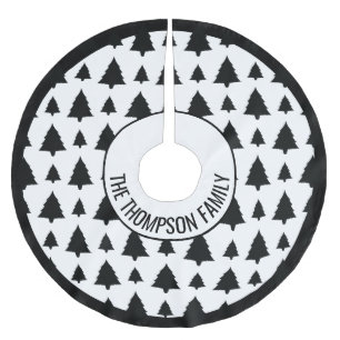 Zwart-Witte Spar Kerstboom Patroon & Tekst Rok