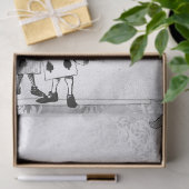 Zwart-witte speelkaarten Alice in Wonderland Tissuepapier (Geschenk)