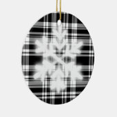 Zwart-witte speldenstang met sneeuwvlokdetail Cera Keramisch Ornament (Rechts)