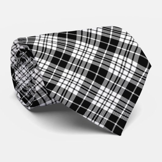 Zwart-witte speldenstang stropdas (Opgerold)