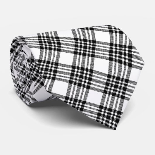 Zwart-witte speldenstang stropdas (Opgerold)