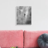 Zwart-witte spin op zijn wy web canvas afdruk (Insitu (Woonkamer))