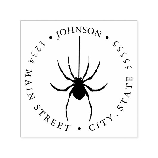 Zwart-witte spin Silhouette-omlooplabel Zelfinktende Stempel (Design)