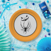 Zwart & Witte Spinnenweb Horror Halloween Papieren Bordje (Feest)